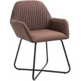 vidaXL Eetkamerstoelen 6 st stof bruin