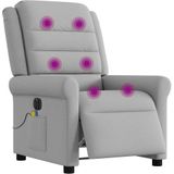 vidaXL Massagestoel elektrisch verstelbaar stof wolk grijs