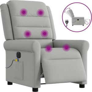 vidaXL Massagestoel elektrisch verstelbaar stof wolk grijs
