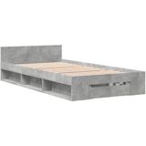 vidaXL Bedframe met lade bewerkt hout betongrijs 90x190 cm