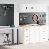 vidaXL Garagekasten 2 st spaanplaat wit
