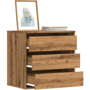 vidaXL Ladekast 60x41x58 cm bewerkt hout artisanaal eikenkleurig