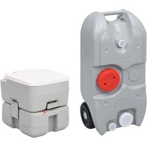 vidaXL Campingtoilet en watertankset draagbaar