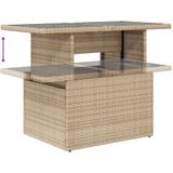 vidaXL 6-delige Loungeset met kussens poly rattan beige