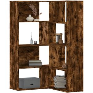 vidaXL Boekenkast 4-laags hoek 85x85x140 cm bewerkt hout gerookt eiken