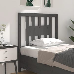 vidaXL Hoofdbord 81x4x100 cm Massief Grenenhout Grijs