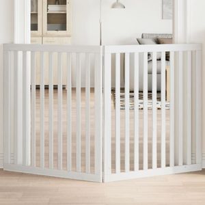 vidaXL - Hondenhek - inklapbaar - 2 - panelen - 160 - cm - populierenhout - wit