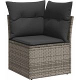 vidaXL 7-delige Loungeset met kussens poly rattan grijs