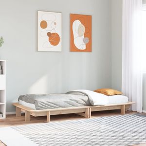 vidaXL Bedframe zonder matras massief grenenhout 100x200 cm