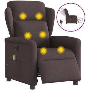 vidaXL Massagestoel elektrisch verstelbaar stof donkerbruin