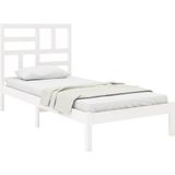 vidaXL Bedframe massief hout wit 90x190 cm