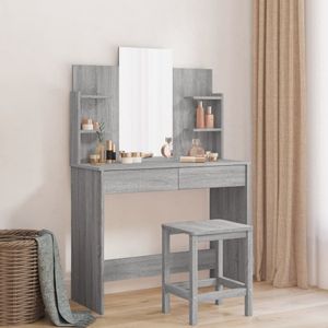 vidaXL Kaptafel met spiegel 96x39x142 cm grijs sonoma eikenkleurig