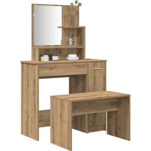 vidaXL Kaptafelset bewerkt hout artisanaal eiken