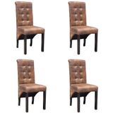 vidaXL Eetkamerstoelen 4 st kunstleer bruin