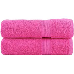 vidaXL Badhanddoeken SOLUND 2 st 600 g/mÂ² 70x140 cm roze