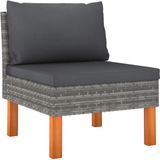 vidaXL 9-delige Loungeset poly rattan en eucalyptushout grijs