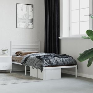 vidaXL-Bedframe-met-hoofdbord-metaal-wit-80x200-cm