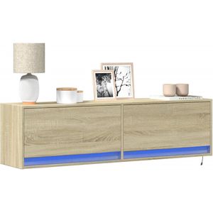 vidaXL Tv-wandmeubel met LED-verlichting 140x31x38 cm sonoma eiken