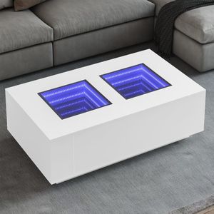 vidaXL Salontafel met Infinity LED 116x69x40 cm wit