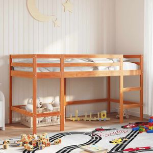 vidaXL - Kinderhoogslaper - met - ladderx200 - cm - massief - grenenhout - bruin