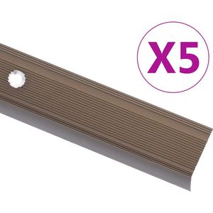 vidaXL Trapneuzen L-vormig 5 st 100 cm aluminium bruin