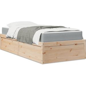 vidaXL Bed met matras massief grenenhout 90x190 cm