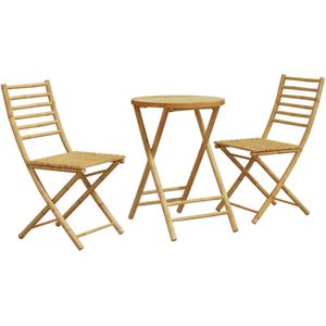 vidaXL 3-delige Bistroset bamboe