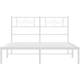 vidaXL-Bedframe-met-hoofdbord-metaal-wit-150x200-cm