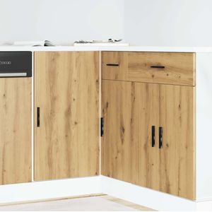 vidaXL Spoelbakonderkast Lyon bewerkt hout artisanaal eikenkleur