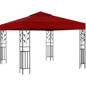 vidaXL - Prieel - 3x3 - m - wijnrood