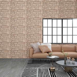 vidaXL 10 st Wandpanelen 3D beige baksteen EPS
