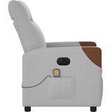 vidaXL Massagestoel elektrisch verstelbaar stof wolk grijs