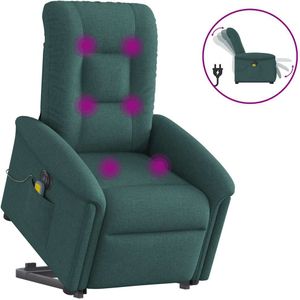 vidaXL Sta-op-massagestoel elektrisch verstelbaar stof donkergroen