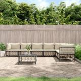 VidaXL 8-delige Loungeset met Kussens - Poly Rattan Antracietkleurig