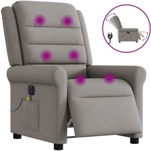 vidaXL Massagestoel elektrisch verstelbaar stof taupe