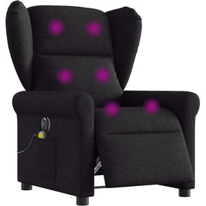 vidaXL Massagestoel elektrisch verstelbaar stof zwart