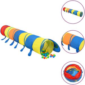 vidaXL Kinderspeeltunnel met 250 ballen 245 cm polyester meerkleurig