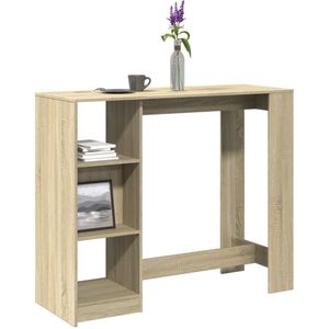 vidaXL Bartafel met schap 124x46x103,5 cm hout sonoma eikenkleur