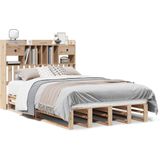 vidaXL Bed met boekenkast zonder matras massief grenenhout 120x200 cm