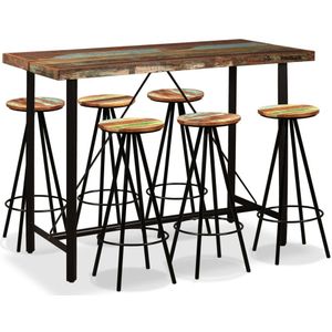 vidaXL Barset massief gerecycled hout 7-delig