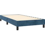 vidaXL Boxspring met matras fluweel donkerblauw 90x200 cm