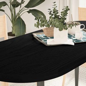 vidaXL Tafelblad 140x60x4 cm ovaal massief eikenhout donkerbruin