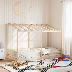 vidaXL Kinderbed met bedhuis 80x200 cm massief grenenhout wit