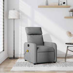 vidaXL Massagestoel verstelbaar stof lichtgrijs