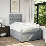vidaXL Boxspring met matras stof lichtgrijs 120x200 cm