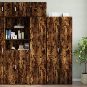 vidaXL Opbergkast smal 45x42,5x225 cm bewerkt hout gerookt eikenkleur