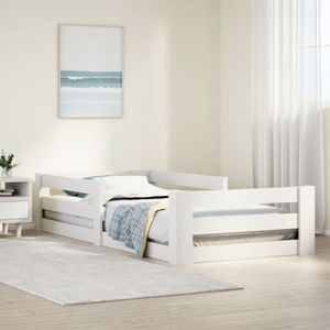 vidaXL Bedframe zonder matras massief grenenhout wit 80x200 cm