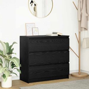vidaXL Dressoir 80x35x76 cm spaanplaat zwart eikenkleurig