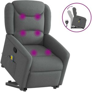 vidaXL Sta-op-massagestoel verstelbaar stof donkergrijs