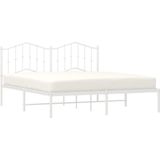 vidaXL Bedframe met hoofdbord metaal wit 183x213 cm